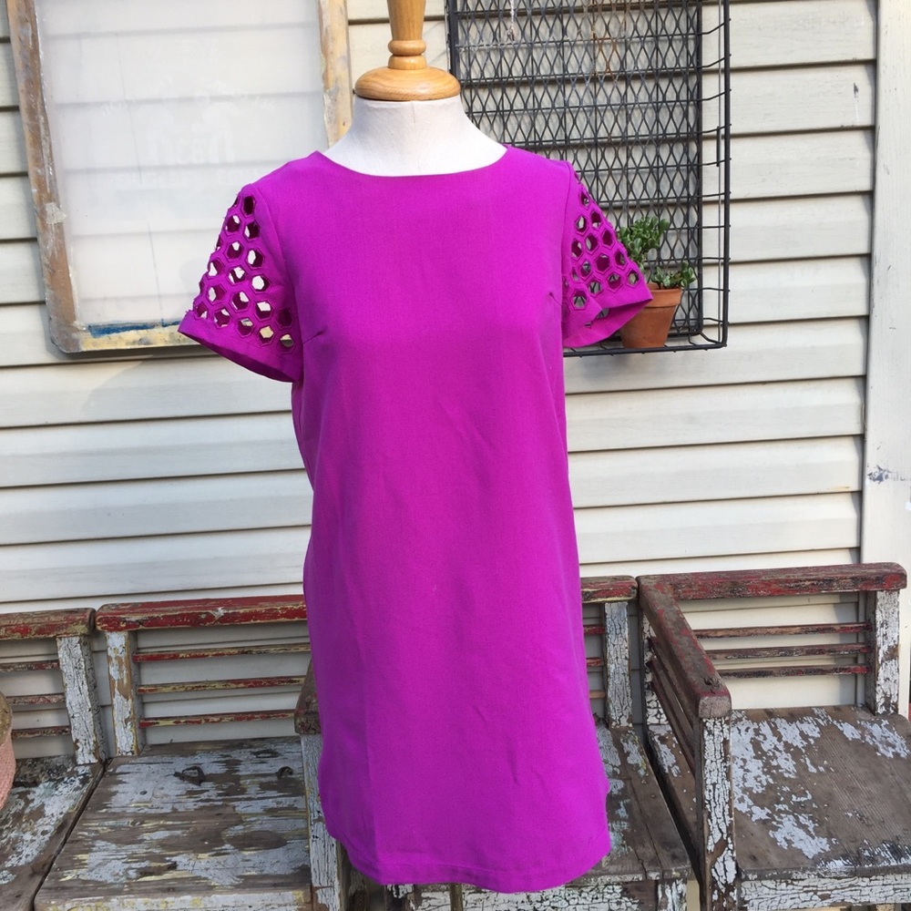 Sugar Lips Fuchsia mini dress cutout sleeves XS